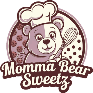 Momma Bear Sweetz logo: a bear in a chef's hat holding a whisk